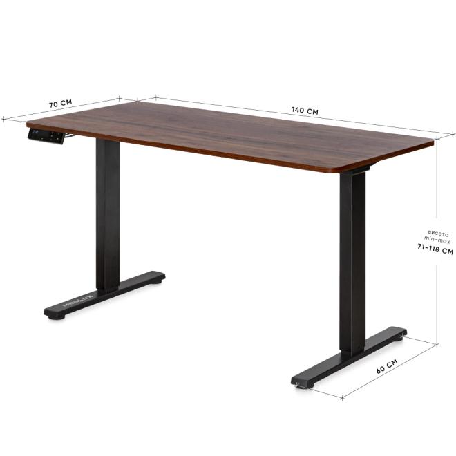 Стіл з електро регулюванням висоти Mealux PowerDesk Duo XL Walnut Фото 4