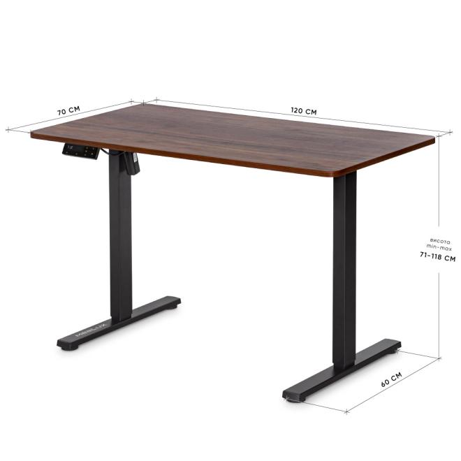 Стіл з електро регулюванням висоти Mealux PowerDesk Lite XL Walnut Фото 3