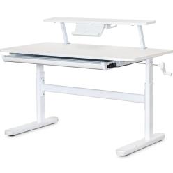 Детский стол ErgoKids TH-215 White с полкой