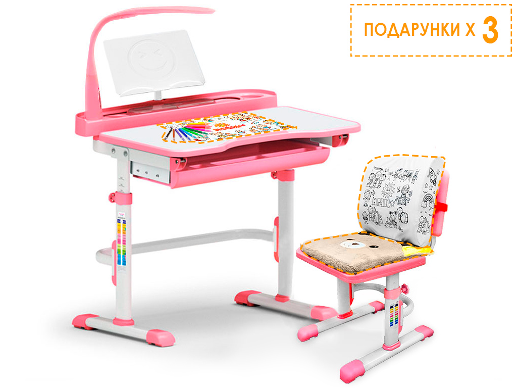 Комплект парта і стілець Evo-kids Evo-18 (з лампою)