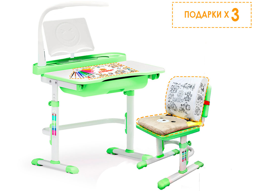 Комплект парта і стілець Evo-kids Evo-17 (з лампою)
